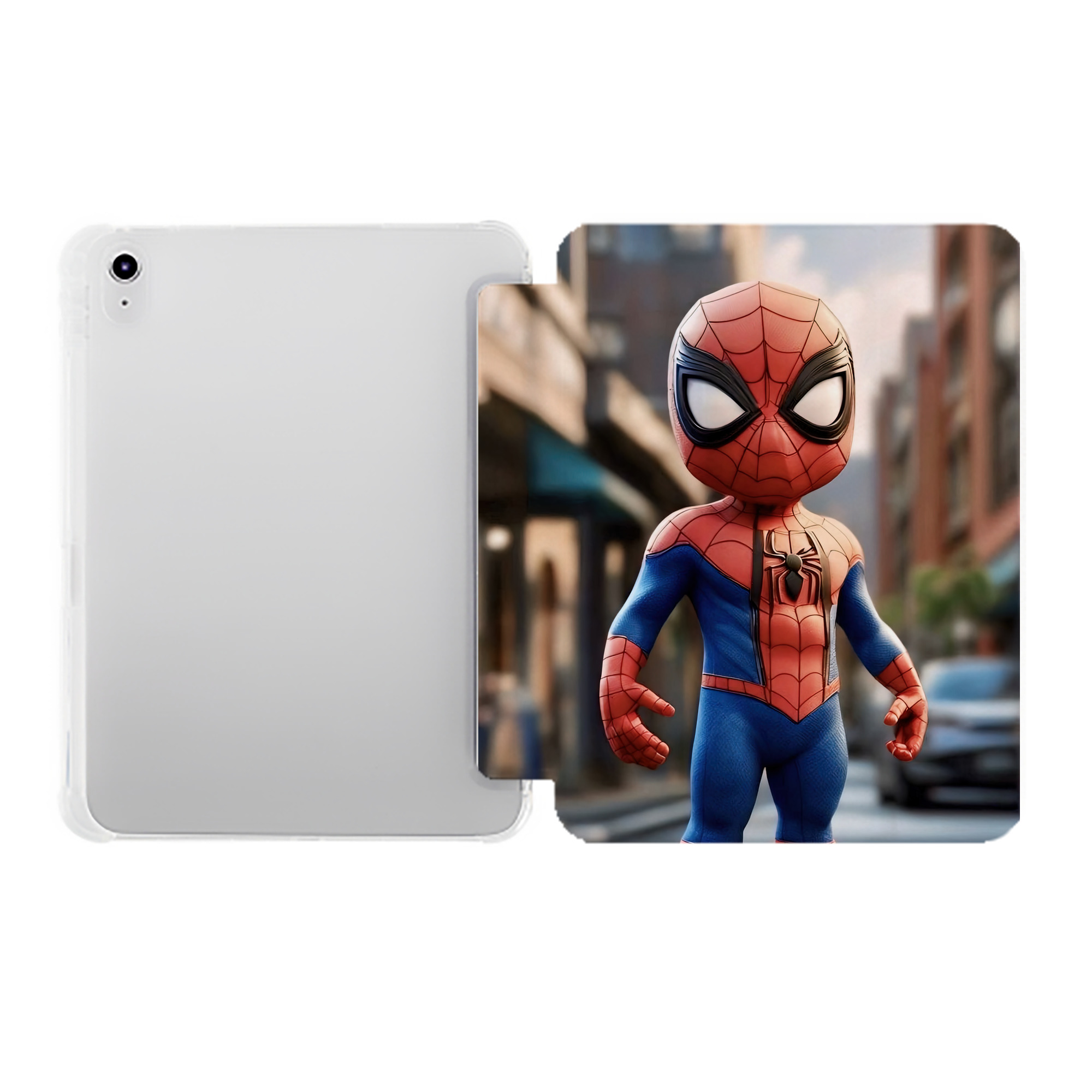 （画像用） Spider Man スパイダーマン IPad ケース ペン収納付き 三つ折りスタンド PUレザー×シリコン 対応機種9.5/10.5/10.9インチ